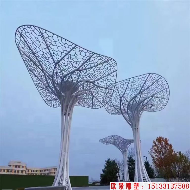 不锈钢大型树雕塑，灯光树雕塑1