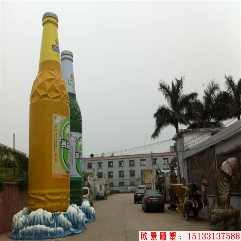 燕京啤酒瓶不锈钢雕塑 啤酒厂不锈钢雕塑